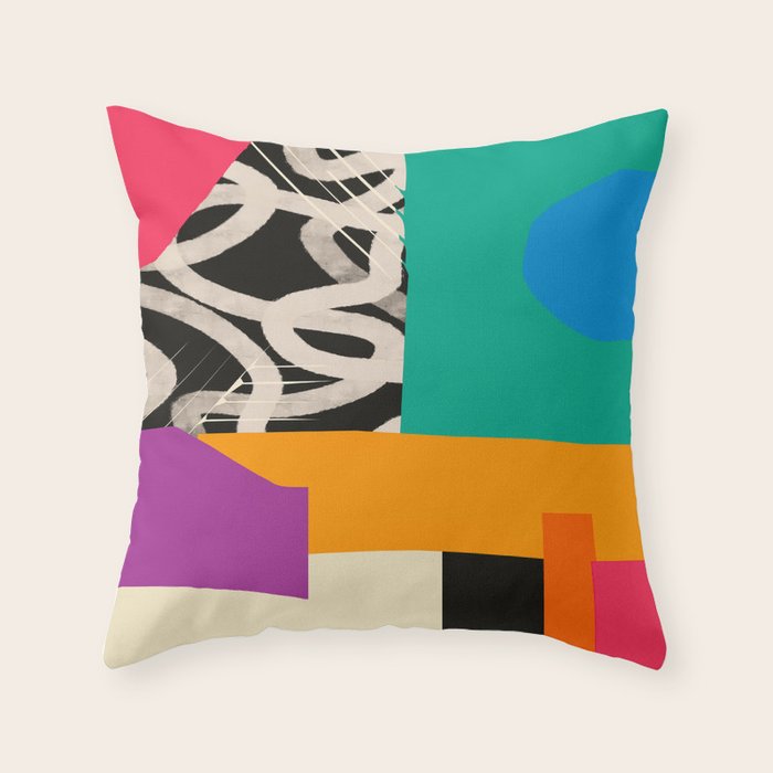 Mid Century Collage | PATTERN 07: The Retro Edition Throw Pillow Gallery Image 6