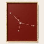 Cancer Zodiac Star Constellation Line Art Ruby Red Serving Tray Gallery Image 1