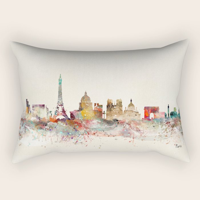 paris city skyline Rectangular Pillow Gallery Image 2