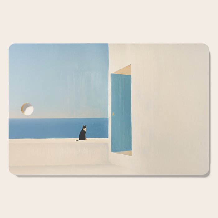 Quiet Cat by the Sea Cutting Board Gallery Image 1