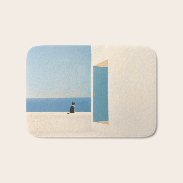 Quiet Cat by the Sea Bath Mat Gallery Image 1
