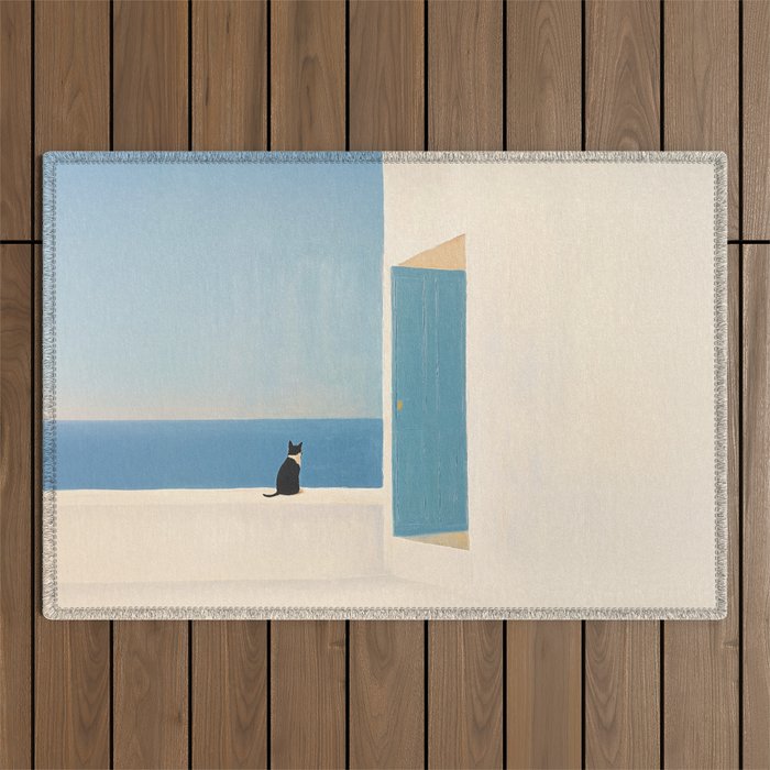 Quiet Cat by the Sea Outdoor Rug Gallery Image 1