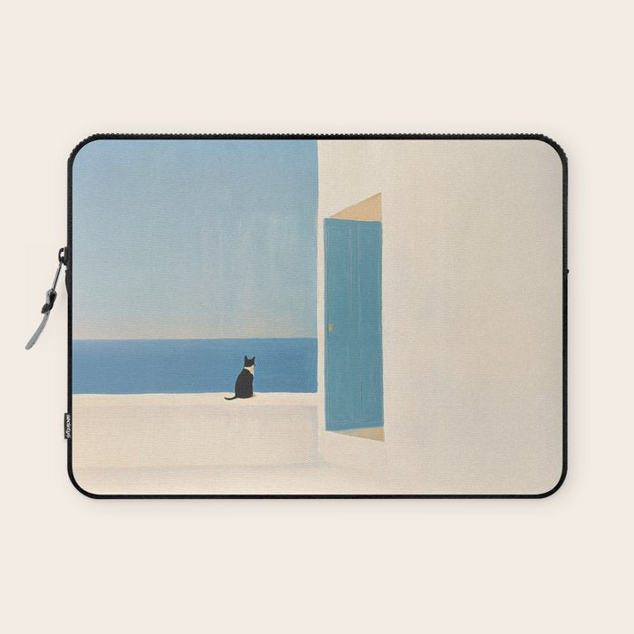 Quiet Cat by the Sea Laptop Sleeve Gallery Image 1