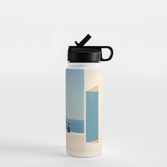 Quiet Cat by the Sea Water Bottle Gallery Image 1