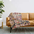 Esfahan Central Persian 17th Century Fragment Print Throw Blanket Gallery Image 1