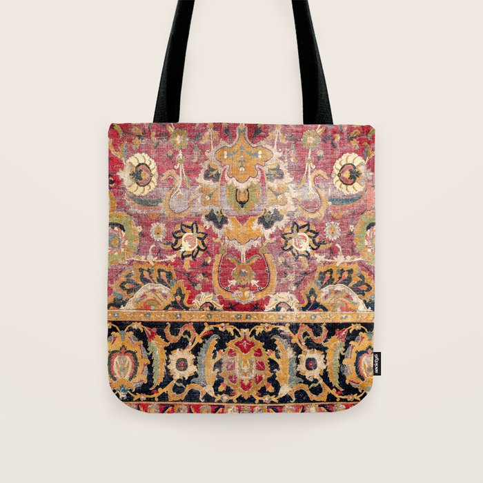 Esfahan Central Persian 17th Century Fragment Print Tote Bag Gallery Image 1