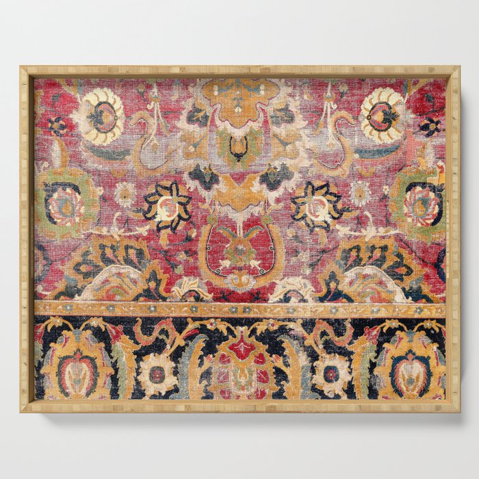 Esfahan Central Persian 17th Century Fragment Print Serving Tray Gallery Image 1