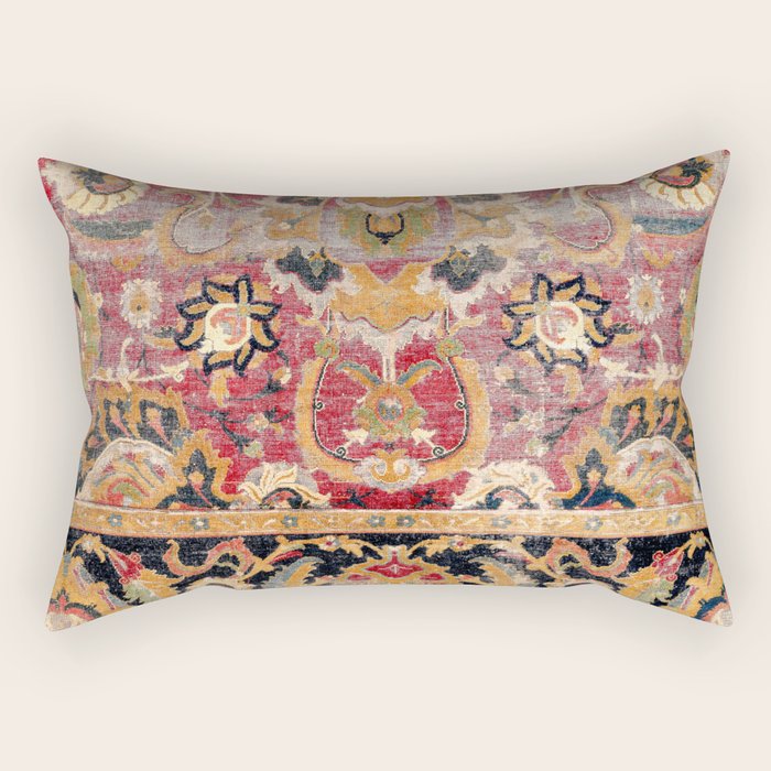 Esfahan Central Persian 17th Century Fragment Print Rectangular Pillow Gallery Image 1