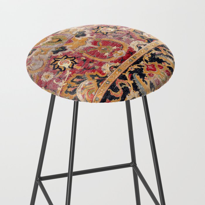 Esfahan Central Persian 17th Century Fragment Print Stool Gallery Image 2
