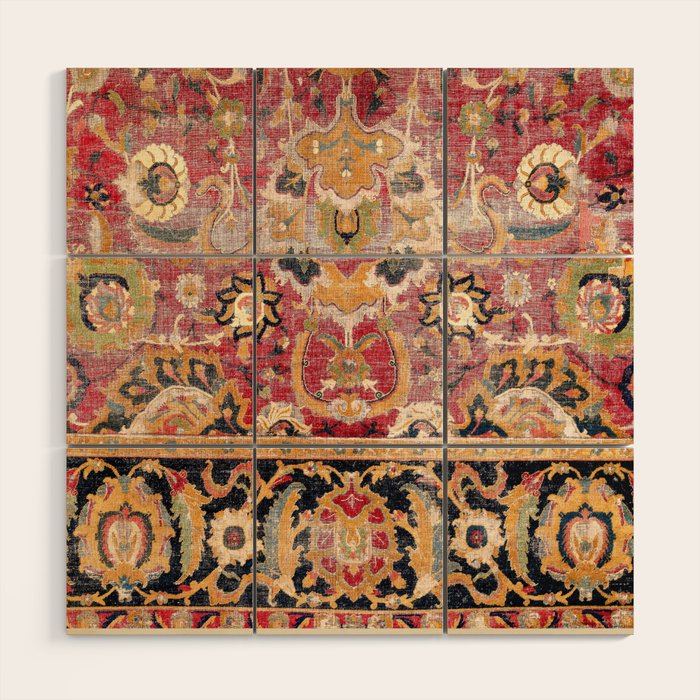 Esfahan Central Persian 17th Century Fragment Print Wood Wall Art Gallery Image 1