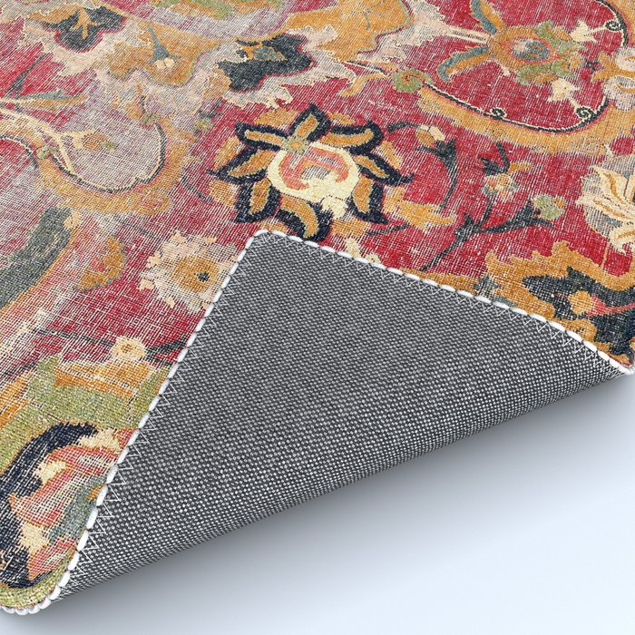 Esfahan Central Persian 17th Century Fragment Print Rug Gallery Image 4
