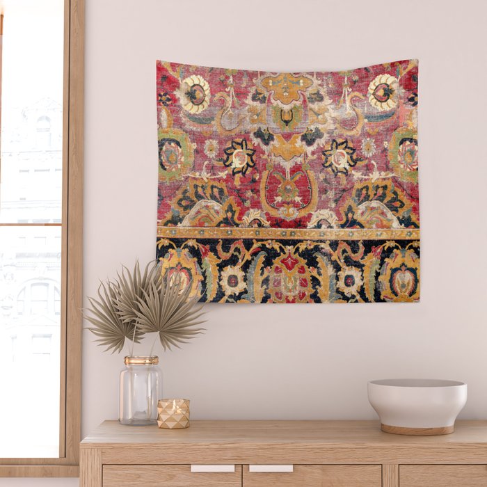 Esfahan Central Persian 17th Century Fragment Print Wall Tapestry Gallery Image 2
