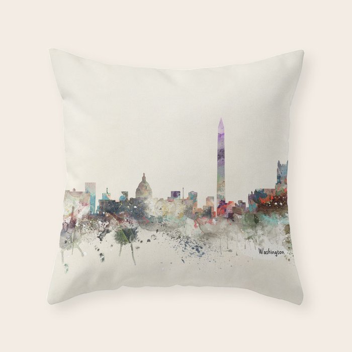 washington dc skyline Throw Pillow Gallery Image 1