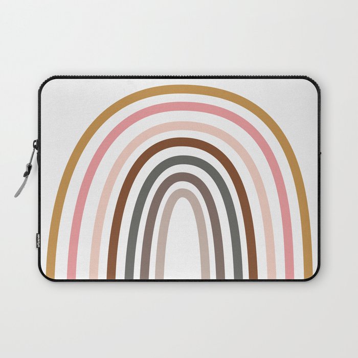 Whimsical Rainbow in Earthy Colors Laptop Sleeve Gallery Image 1