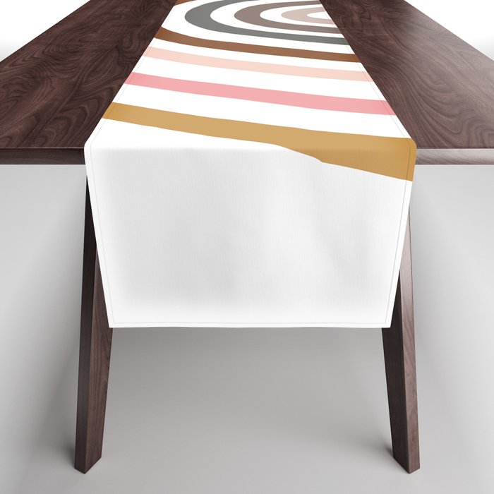 Whimsical Rainbow in Earthy Colors Table Runner Gallery Image 1