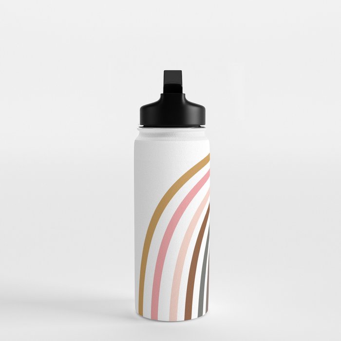 Whimsical Rainbow in Earthy Colors Water Bottle Gallery Image 3