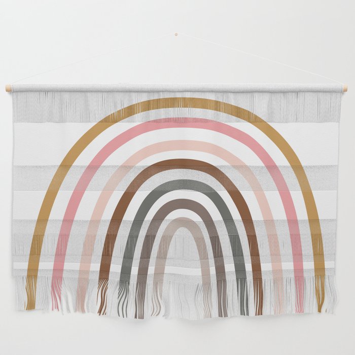 Whimsical Rainbow in Earthy Colors Wall Hanging Gallery Image 1