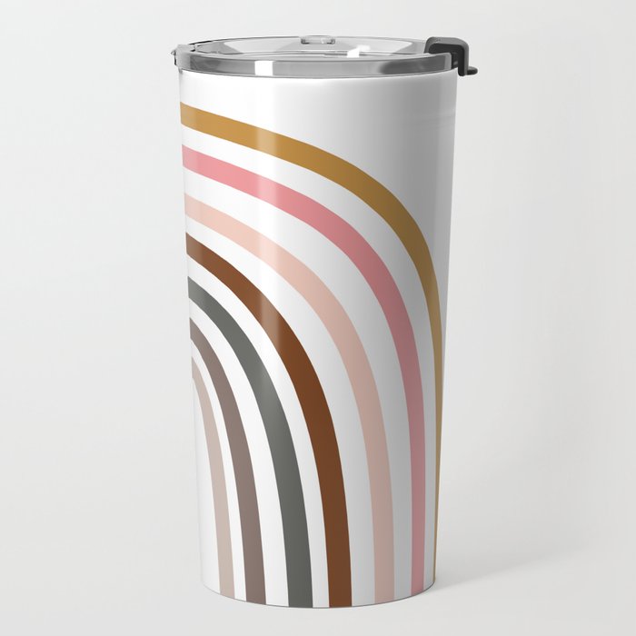 Whimsical Rainbow in Earthy Colors Travel Mug Gallery Image 2