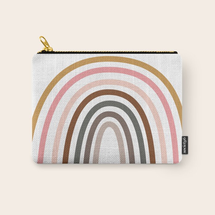 Whimsical Rainbow in Earthy Colors Carry All Pouch Gallery Image 1