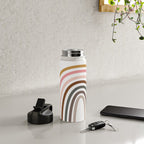 Whimsical Rainbow in Earthy Colors Water Bottle Gallery Image 4