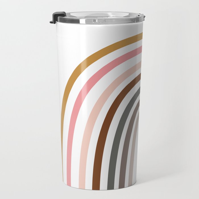Whimsical Rainbow in Earthy Colors Travel Mug Gallery Image 3