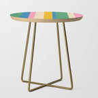 Cheerful Retro Modern Vertical Stripe Pattern Blue Green Mustard Pink Side Table Gallery Image 1