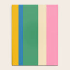Cheerful Retro Modern Vertical Stripe Pattern Blue Green Mustard Pink Notebook Gallery Image 4
