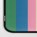 Cheerful Retro Modern Vertical Stripe Pattern Blue Green Mustard Pink Laptop Sleeve Gallery Image 3