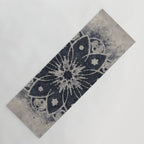 Mandala, Flower, Indigo Blue, Boho Art Yoga Mat Gallery Image 1