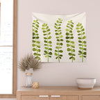 Eucalyptus Sprouts - Cute Plant Illustration Wall Tapestry Gallery Image 2
