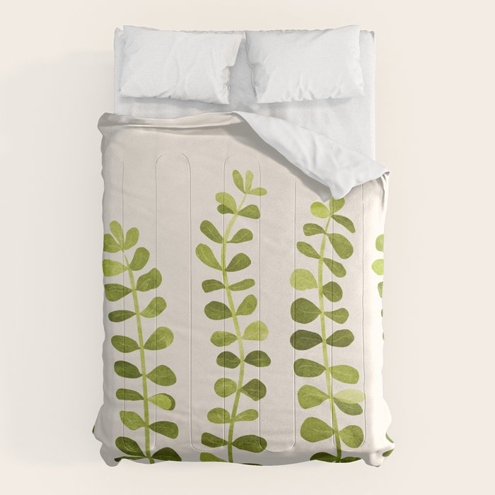 Eucalyptus Sprouts - Cute Plant Illustration Comforter Gallery Image 6