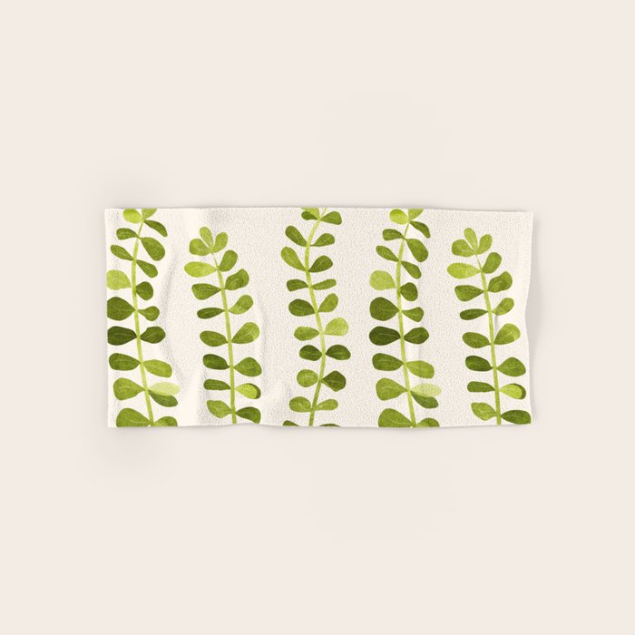 Eucalyptus Sprouts - Cute Plant Illustration Bath Towel Gallery Image 1