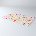 Happy Smiley Face & Retro Rainbows in Dusty Pink Rug Gallery Image 3
