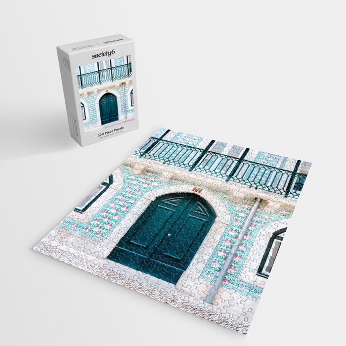 The green door | Lisbon Portugal architecture | Fine art travel photography print Jigsaw Puzzle Gallery Image 2