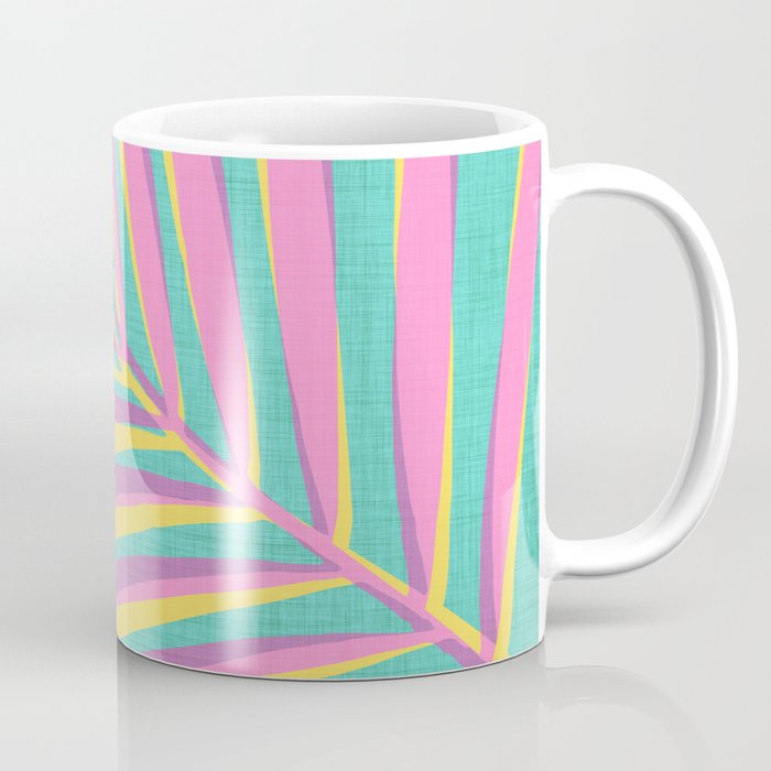 Pink Tropical Palm Leaf Coffee Mug Gallery Image 1