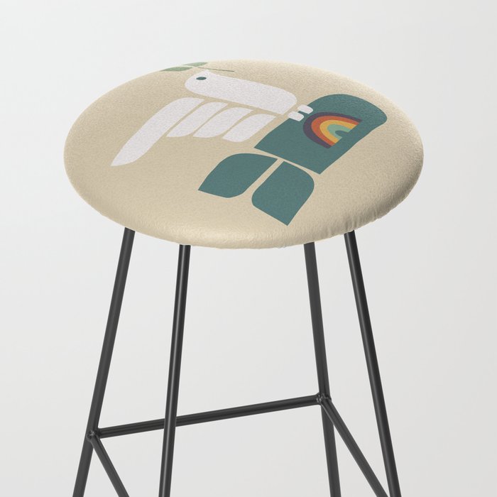 Peace dove and rainbow bomb Stool Gallery Image 2