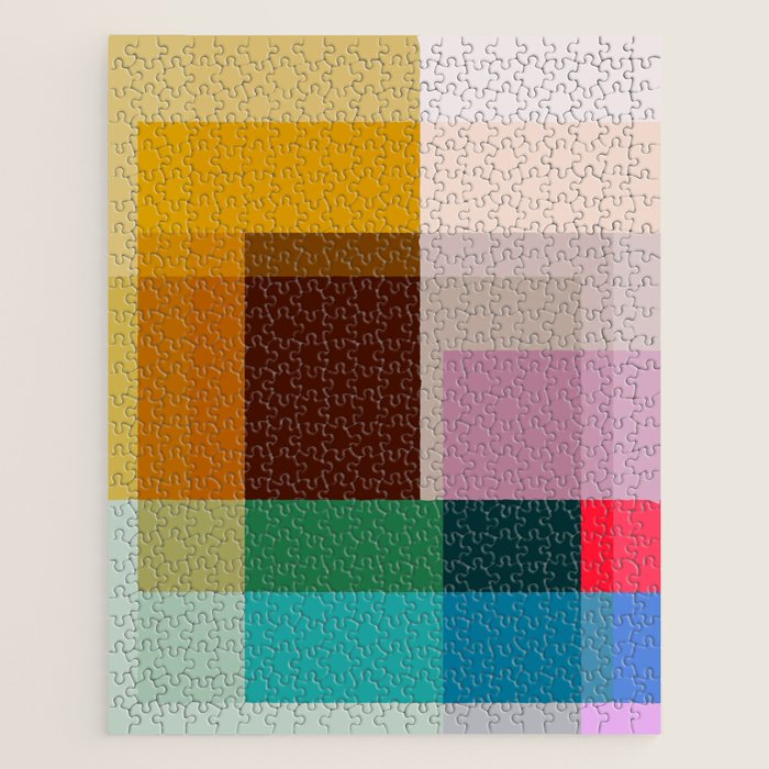 Modern Multicolor Geometric Abstract Art with Overlapping Shapes Jigsaw Puzzle Gallery Image 1