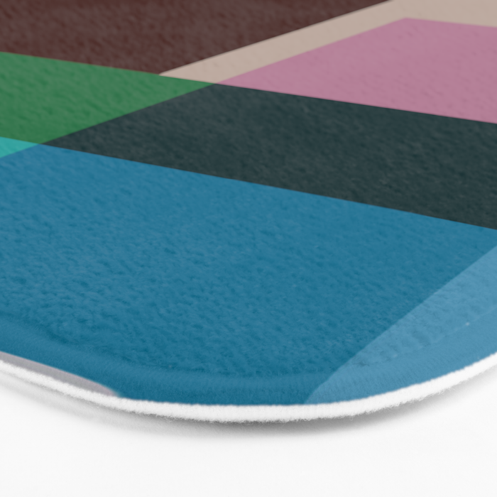 Modern Multicolor Geometric Abstract Art with Overlapping Shapes Bath Mat Gallery Image 3