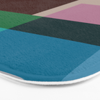 Modern Multicolor Geometric Abstract Art with Overlapping Shapes Bath Mat Gallery Image 3