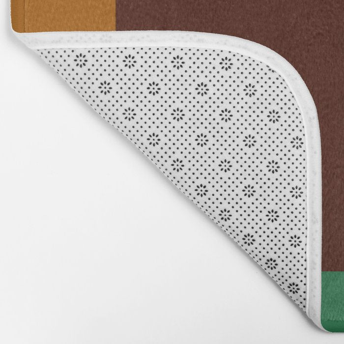 Modern Multicolor Geometric Abstract Art with Overlapping Shapes Bath Mat Gallery Image 2