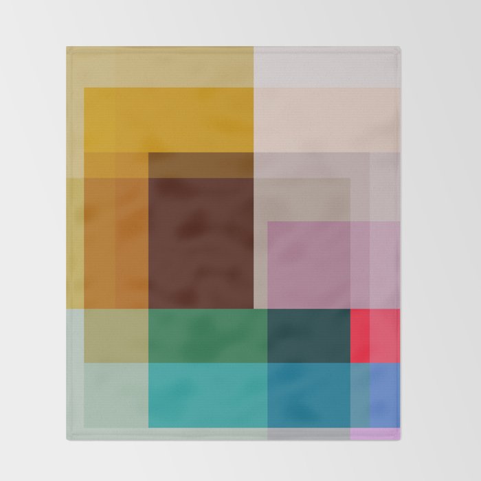 Modern Multicolor Geometric Abstract Art with Overlapping Shapes Throw Blanket Gallery Image 2