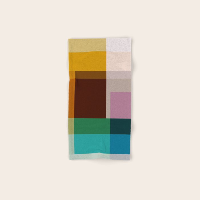 Modern Multicolor Geometric Abstract Art with Overlapping Shapes Bath Towel Gallery Image 1