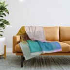Modern Multicolor Geometric Abstract Art with Overlapping Shapes Throw Blanket Gallery Image 1