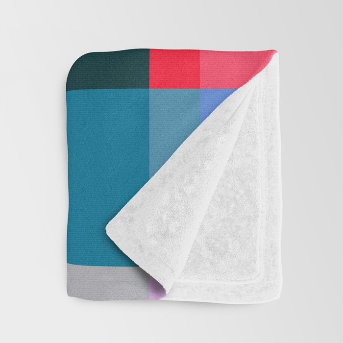 Modern Multicolor Geometric Abstract Art with Overlapping Shapes Throw Blanket Gallery Image 3