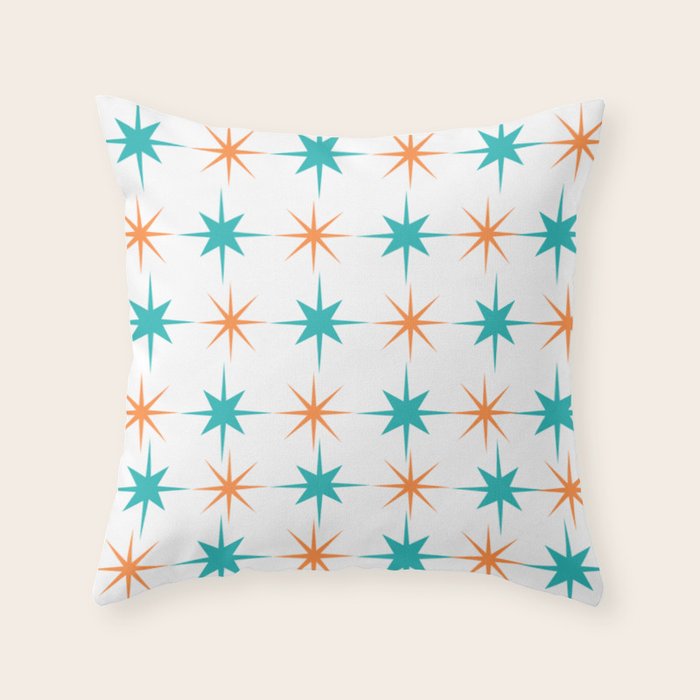 Mid-Century Modern Art Starburst 1.0 Throw Pillow Gallery Image 1
