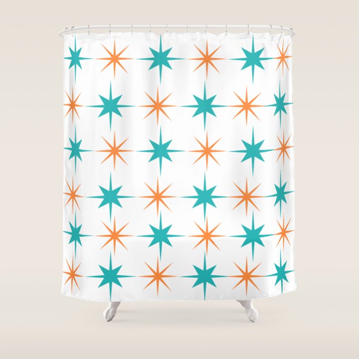 Mid-Century Modern Art Starburst 1.0 Shower Curtain Gallery Image 1