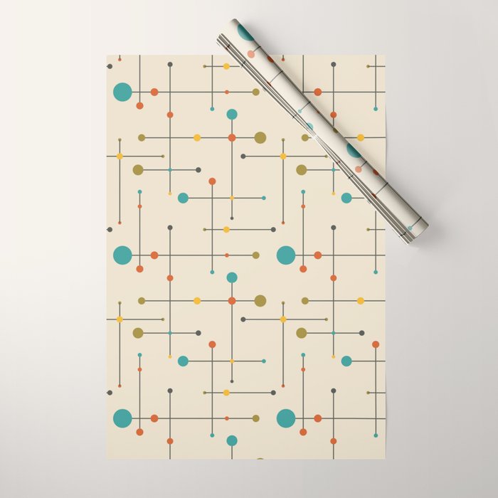 Amazing Mid Century Decoration Wrapping Paper Gallery Image 1