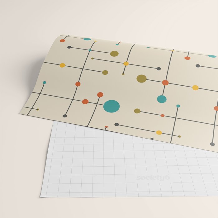 Amazing Mid Century Decoration Wrapping Paper Gallery Image 2