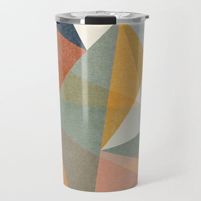 modern triangle mosaic - multi Travel Mug Gallery Image 1