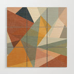 modern triangle mosaic - multi Wood Wall Art Gallery Image 1
